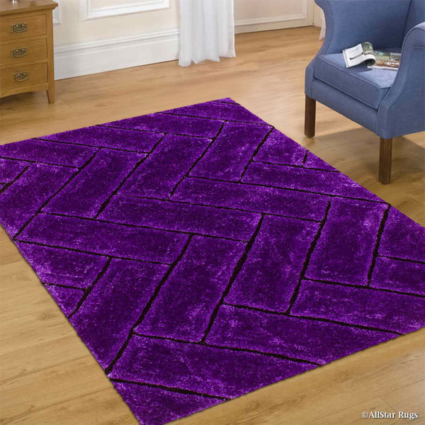 Mercer41 Frasier Chevron Tufted Area Rug in Lilac & Reviews Wayfair